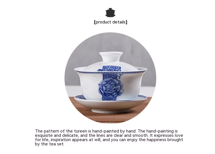Dehua High Porcelain Tea Set Lidded Brewing Bowl Cover
