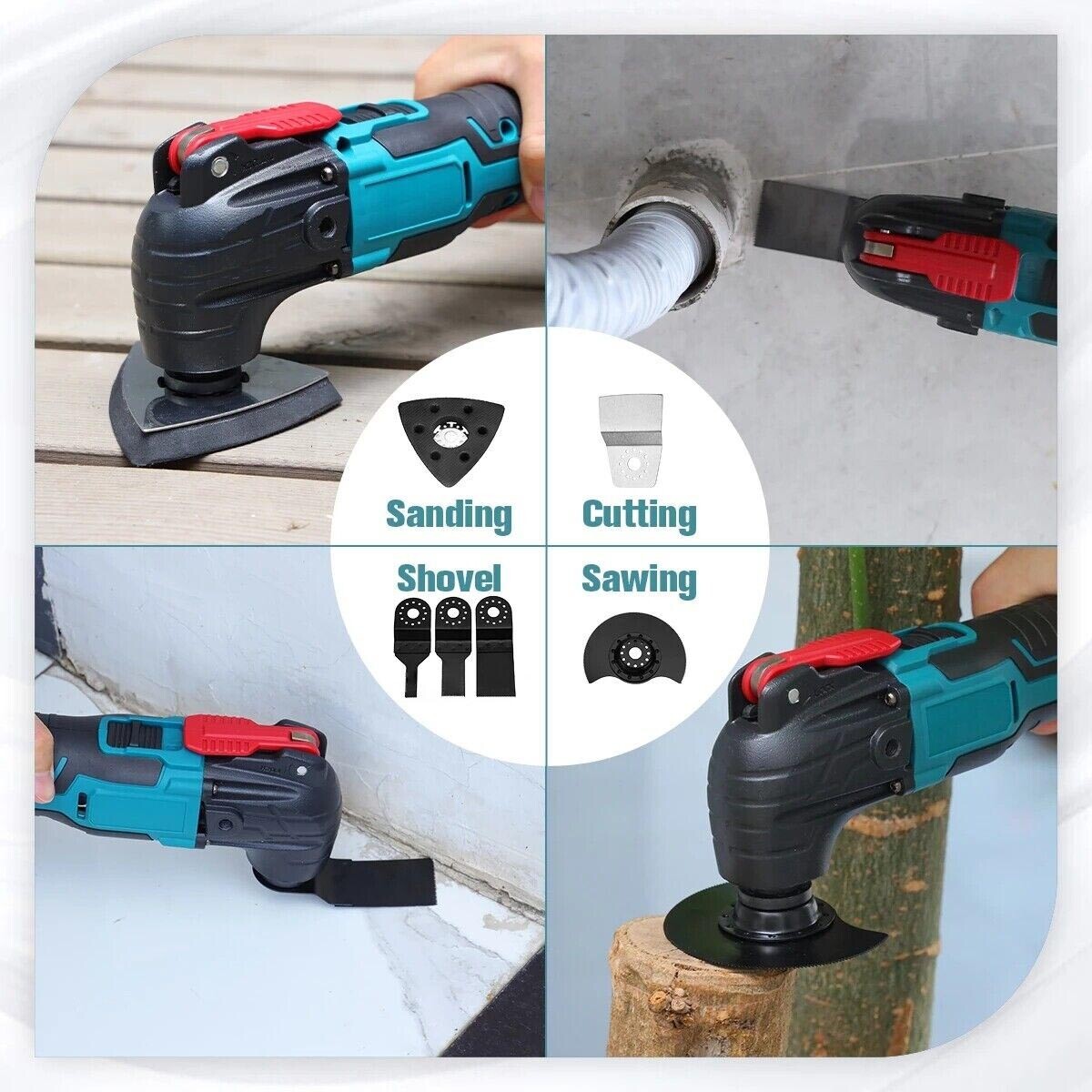 For  18V Battery Cordless Oscillating Multi Tool With Accessories 6 Speeds