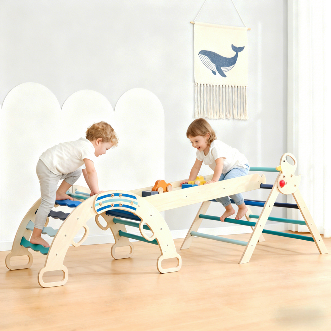 9-in-1 Wooden Indoor Climbing Set, Arches, Ramps And Ladders, Foldable Children's Climbing Frame - 15