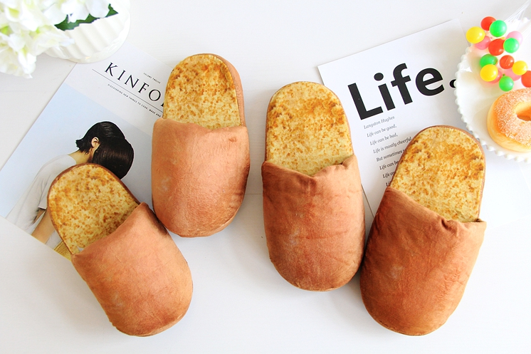 Title 2, Simulated Bread Home Slippers Indoor Lovers Flo...