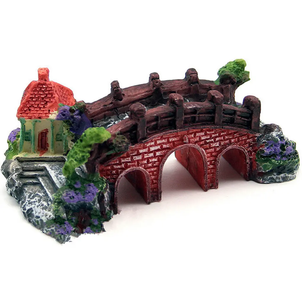 Fish Tank Aquarium Landscape Rockery Fake Bridge