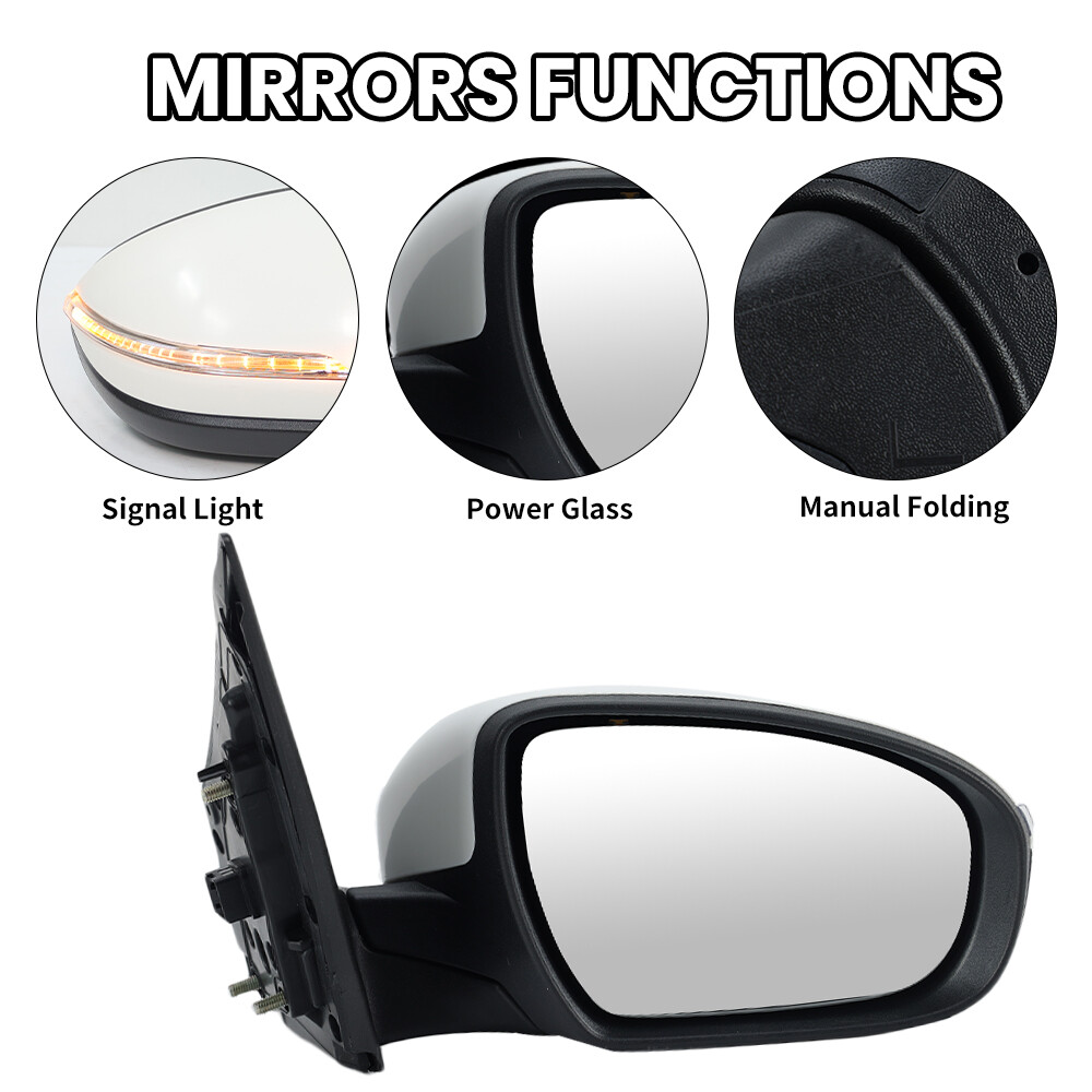 For Hyundai I20 MK2 - Right Driver Wing Mirror Primed White Indicator UK — image 10