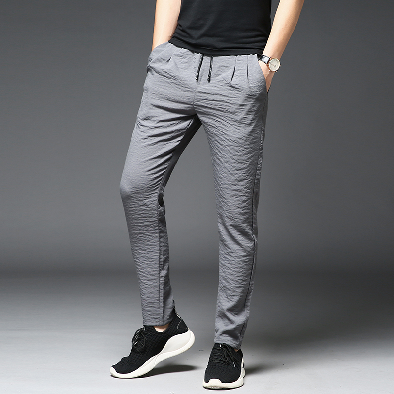 Title 6, New Summer Thin Ice Silk Daddy Pants Mens Casu...