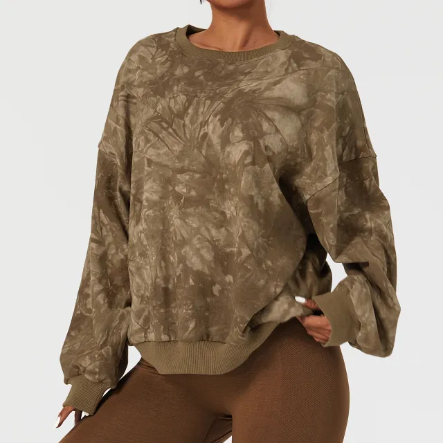 Women's Fashion Versatile Fitness Top Mocha Palm M - Shop at LoveMi
