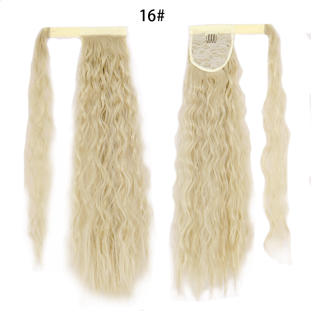 Ponytail Wig Water Wave Velcro Banding Chemical Fiber High Temperature Silk — foto 2