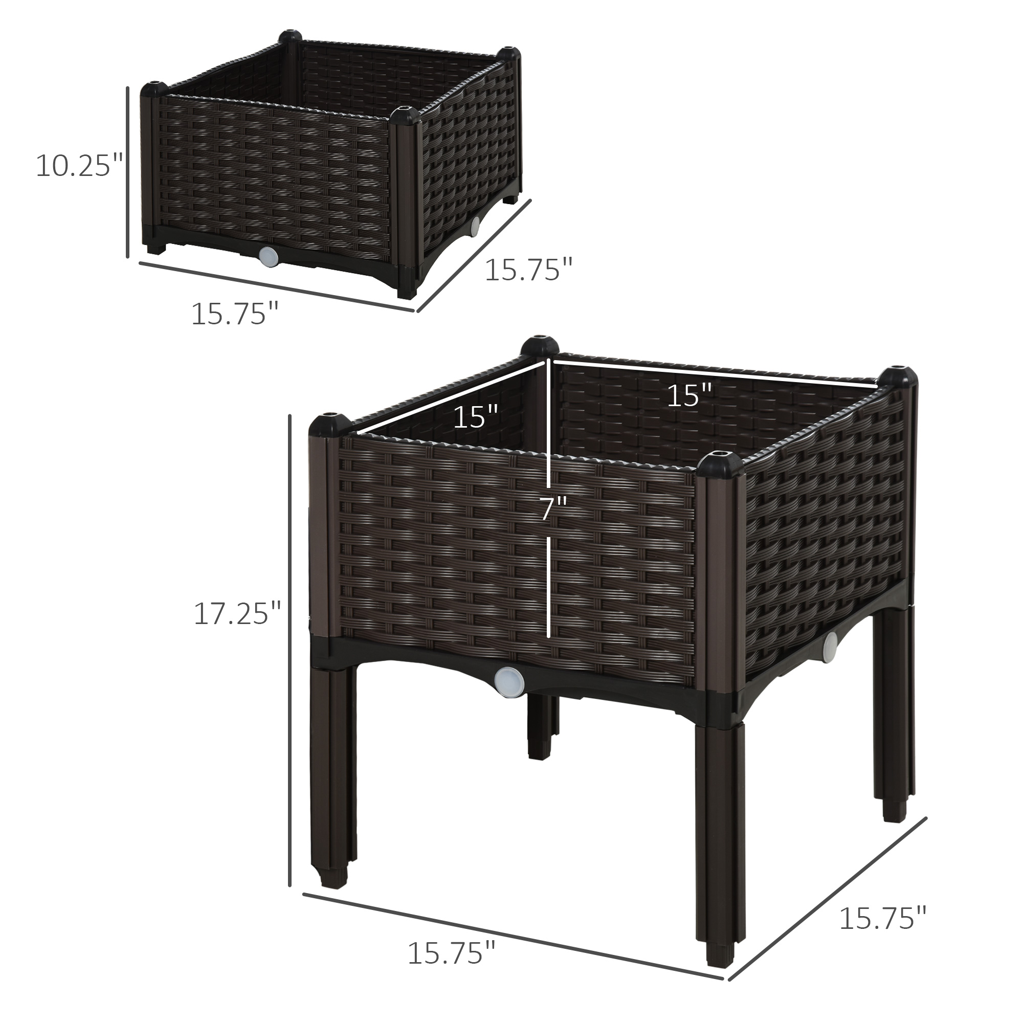 Raised Garden Bed With Legs And Self-watering Planter Box_voghion.com
