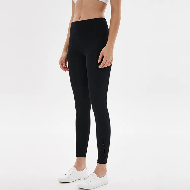 Women's Side Polka Dot Pocket High Waist Skinny Pants - Black