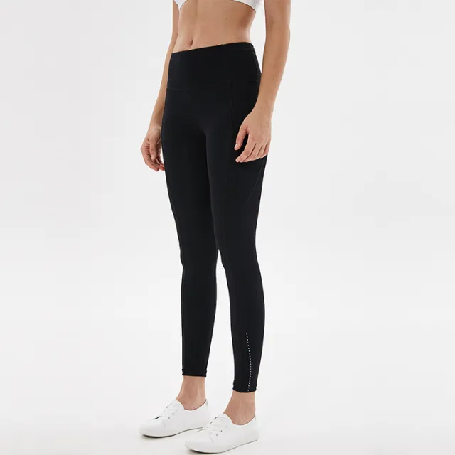 Women's Side Polka Dot Pocket High Waist Skinny Pants Black - Shop at LoveMi