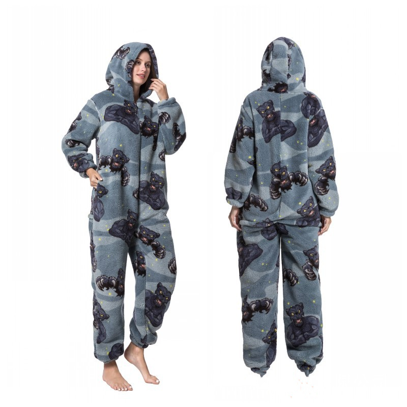 Title 3, Hooded Thick Cartoon Animal One Piece Pajamas