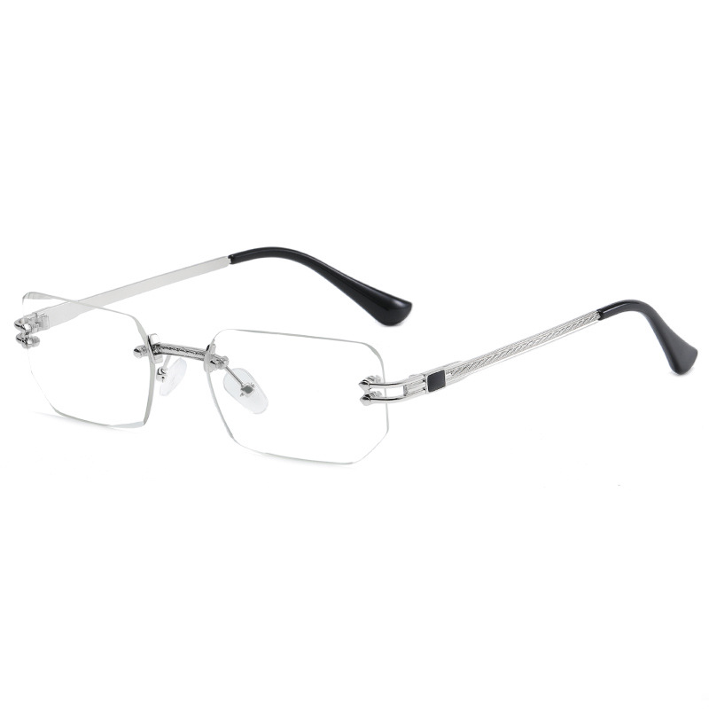 Title 4, Polygon Cut Rimless Sunglasses