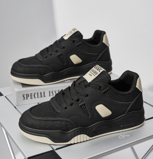 Spring Summer New Arrival Stylish Versatile Low-top Mesh Skate Shoes, Soft Light Breathable Casual Sneakers