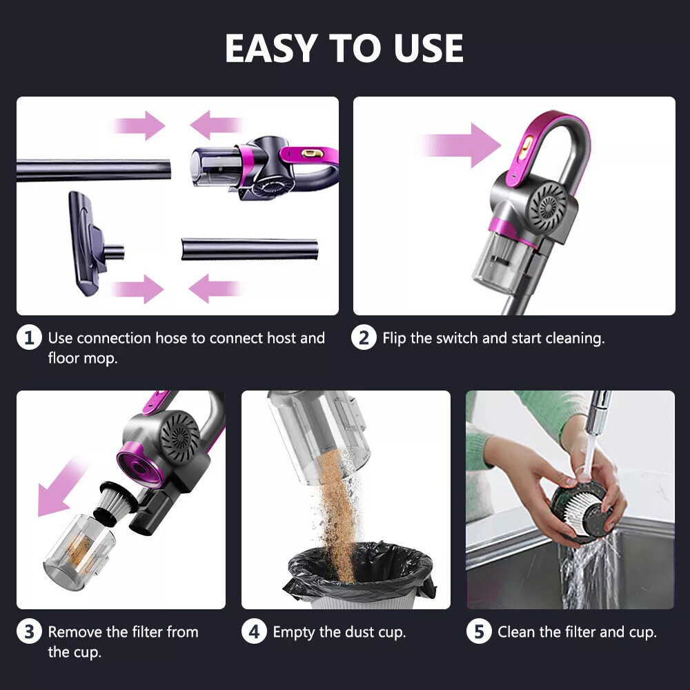 4 In 1 Stick Handheld Vacuum Cordless Cleaner For Carpet Floor Pet Hair — image 10