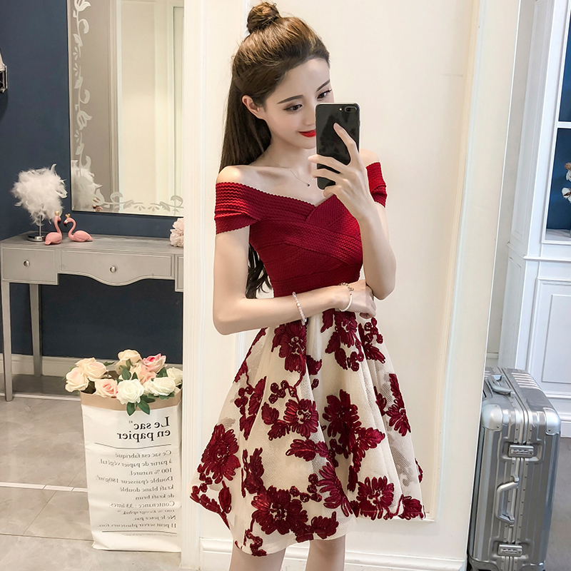 Fairy One-shoulder Short Dress Women