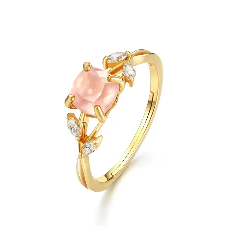 S925 Sterling Silver With Natural Crystal Ring