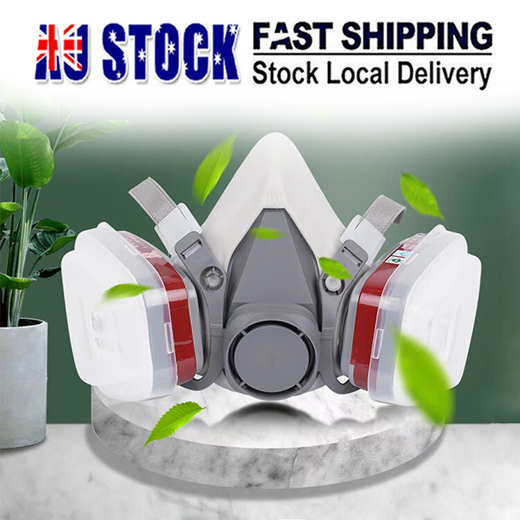 7 IN 1 Gas Mask Full Face Respirator Paint Spray Chemical Facepiece Safety NEW
