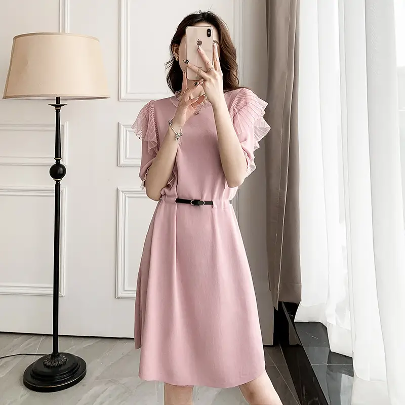 Women's Fashion Solid Color Knitted Dress