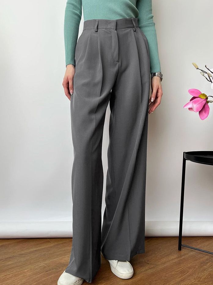 Title 3, High Waist Wide Leg Pants, Casual Temperament C...