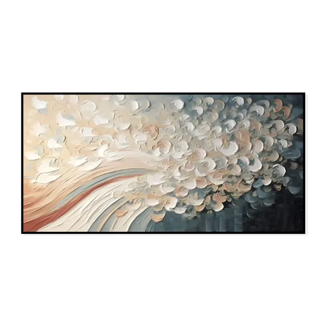 Hand Painted Modern Home Decor Wall Art Picture White Cherry Blossom Tree Thick Palette Knife Oil Painting On Canvas Decoration Without Inner Frame - Shop at LoveMi