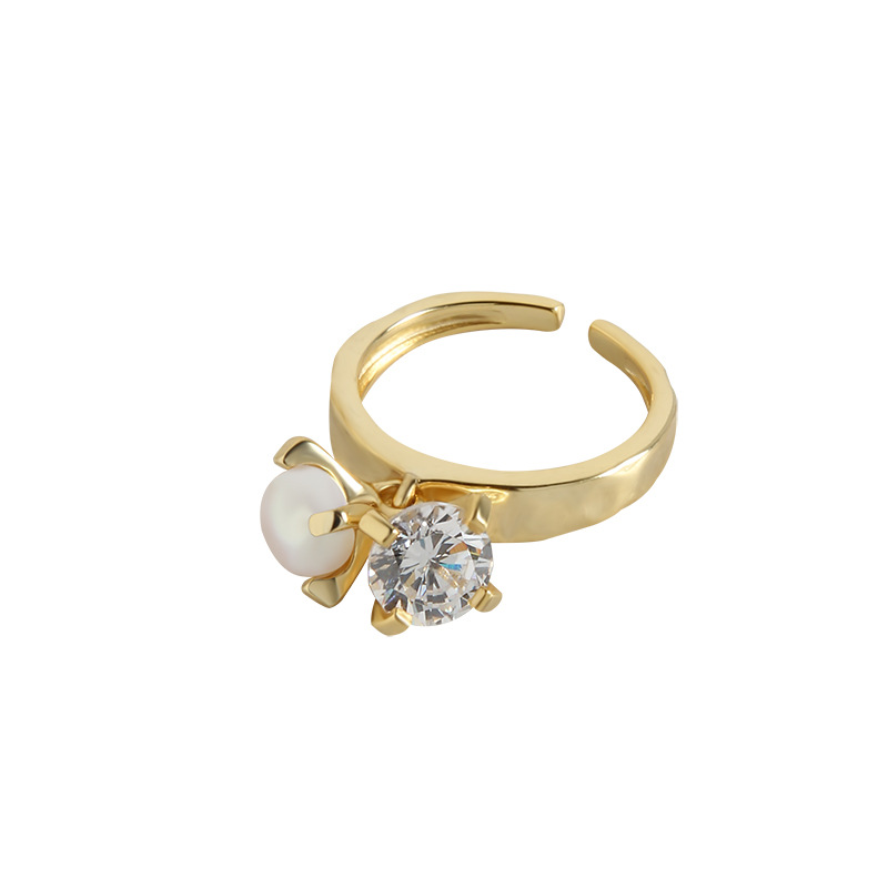 Niche Light Luxury Design Sense Net Celebrity Ring Simple Pearl