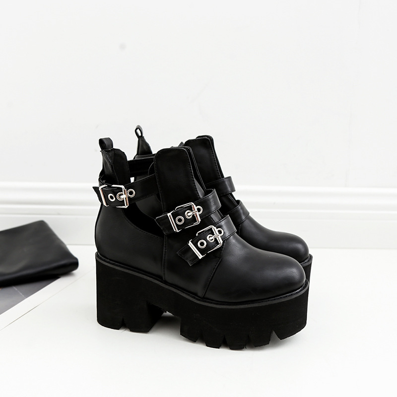 Title 5, Lace-up boots platform boots with thick heels