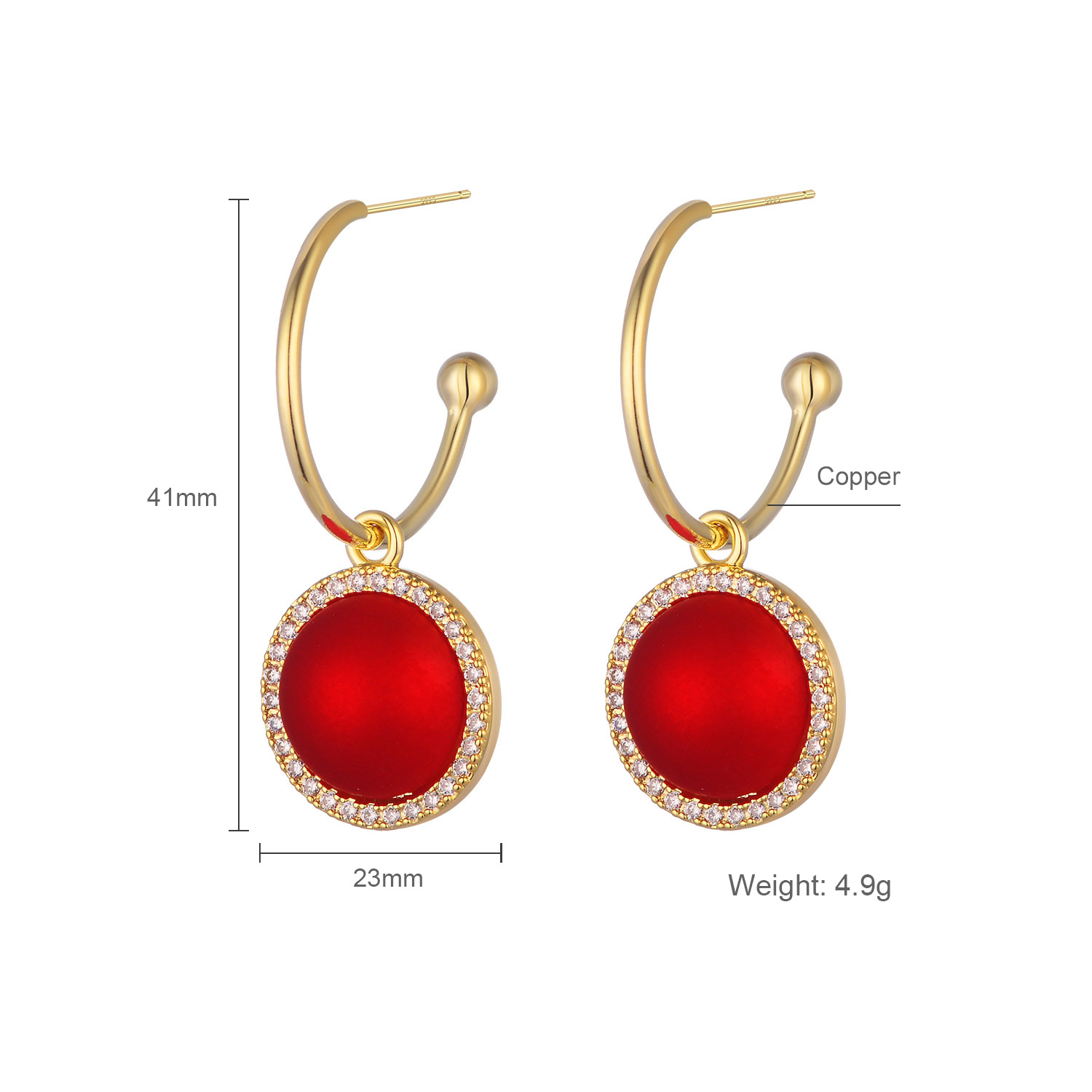 Exaggerated Retro Earrings Cold Wind Irregular Circle Geometric Stud Earrings