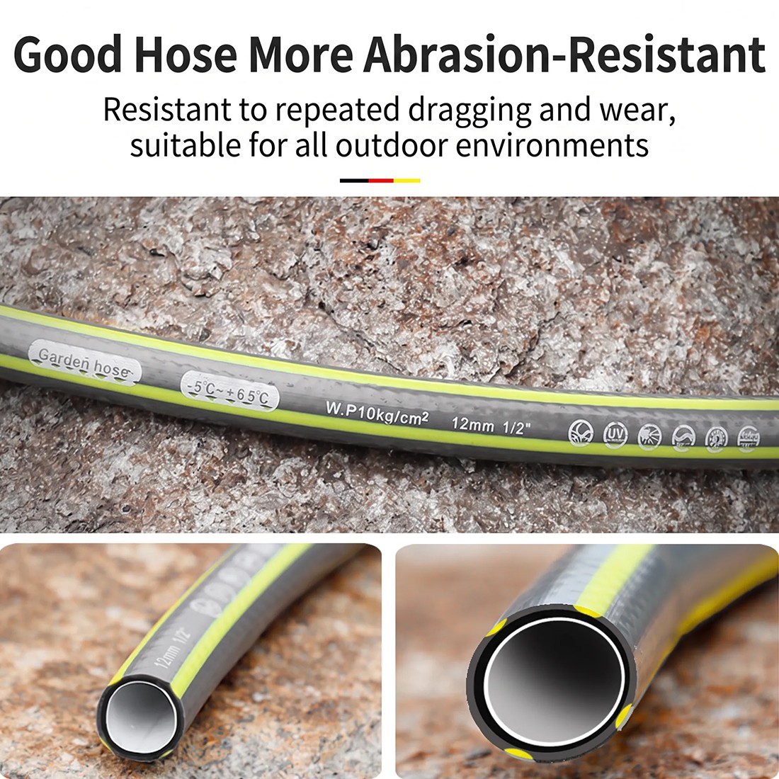 10M-50M Garden Hose Pipe Reinforced Braided PVC Gardening Watering Hosepipe Reel — image 3