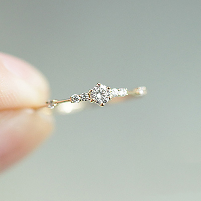 Title 5, S925 Sterling Silver Minimalist Zircon Combinat...