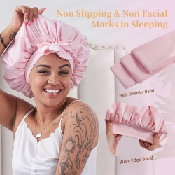 Silk Bonnet For Sleeping Women, Satin Hair Bonnet For Sleeping For Wavy Curly Natural Hair Women Men 14