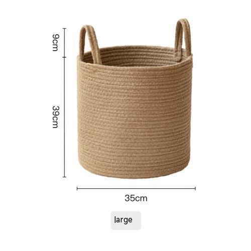 Jute Hand-woven Cotton Basket (Small)