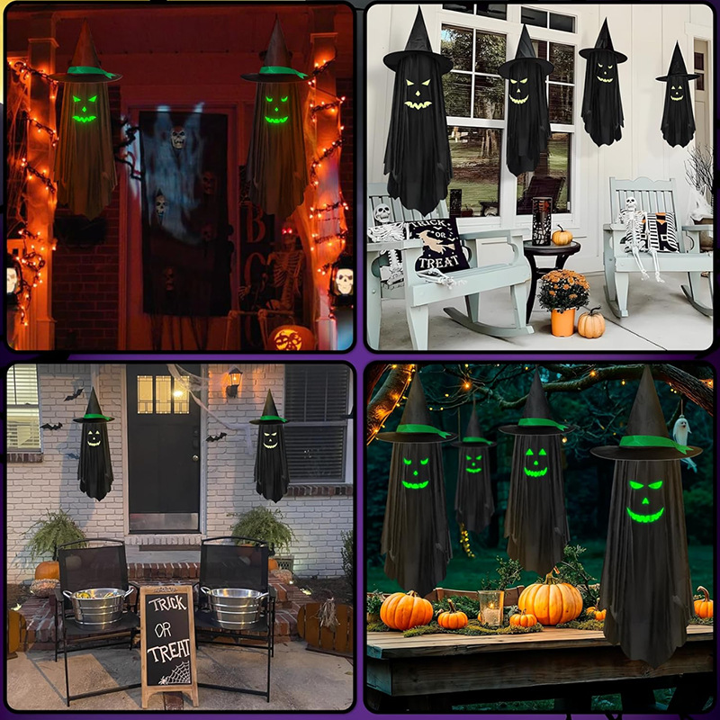 Chapeau de Sorcière Fantôme Phosphorescent Halloween — Déco Jardin 8