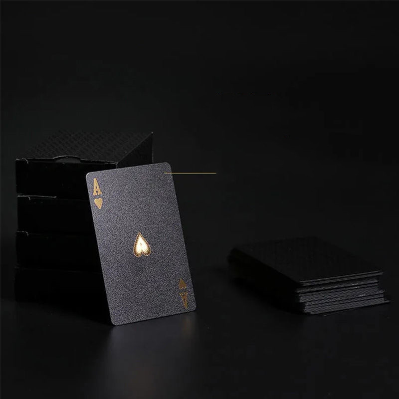 Black Gold Plastic Playing Cards PVC Waterproof