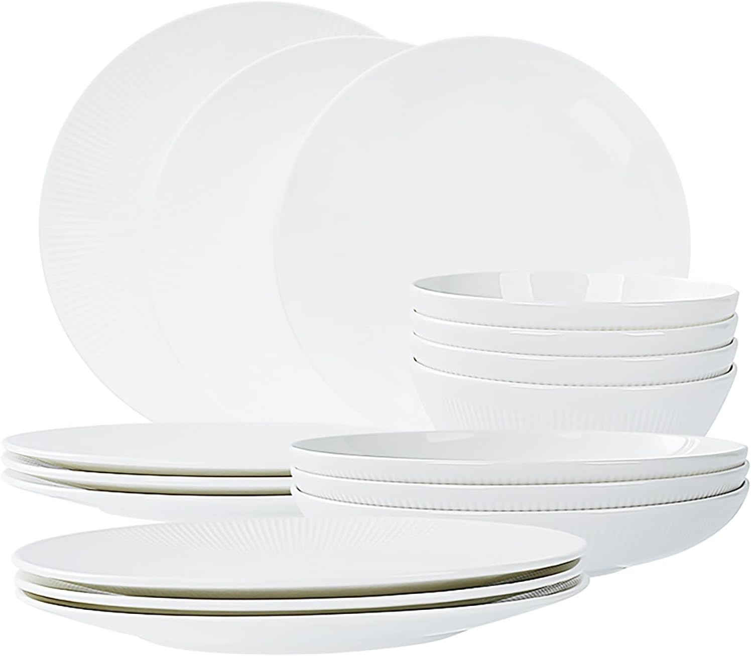 Service de table en porcelaine tendre dandilion, 16 pièces, service pour 4, assiettes – Image 8