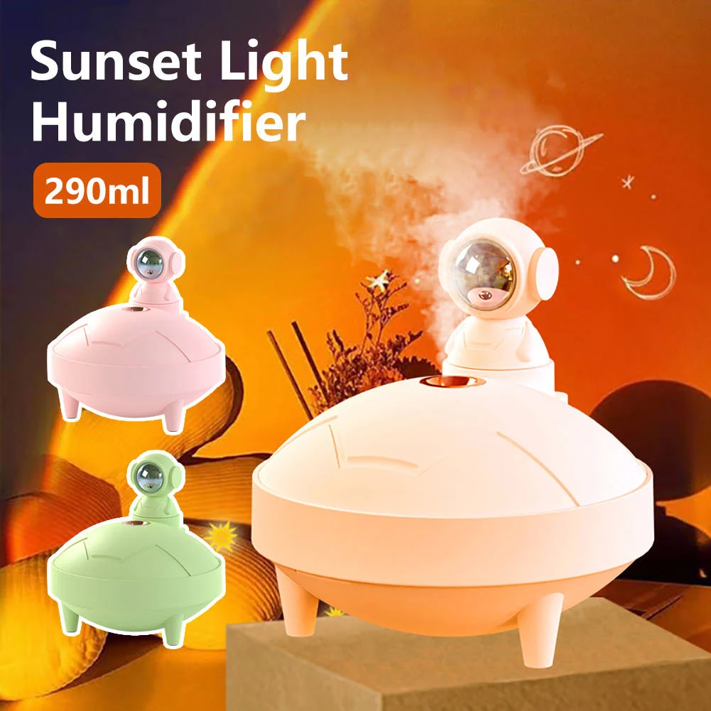 Astronaut Sunset Lamp Humidifier 2 Spraying Mode 360 Degree Rotating Head Astronaut Light USB Charging Projector Lamp — foto 6
