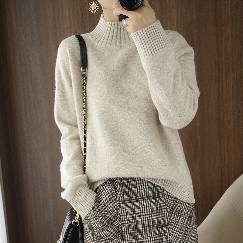 Title 3, Loose Flat Long-sleeved Knitted Sweater Thick L...