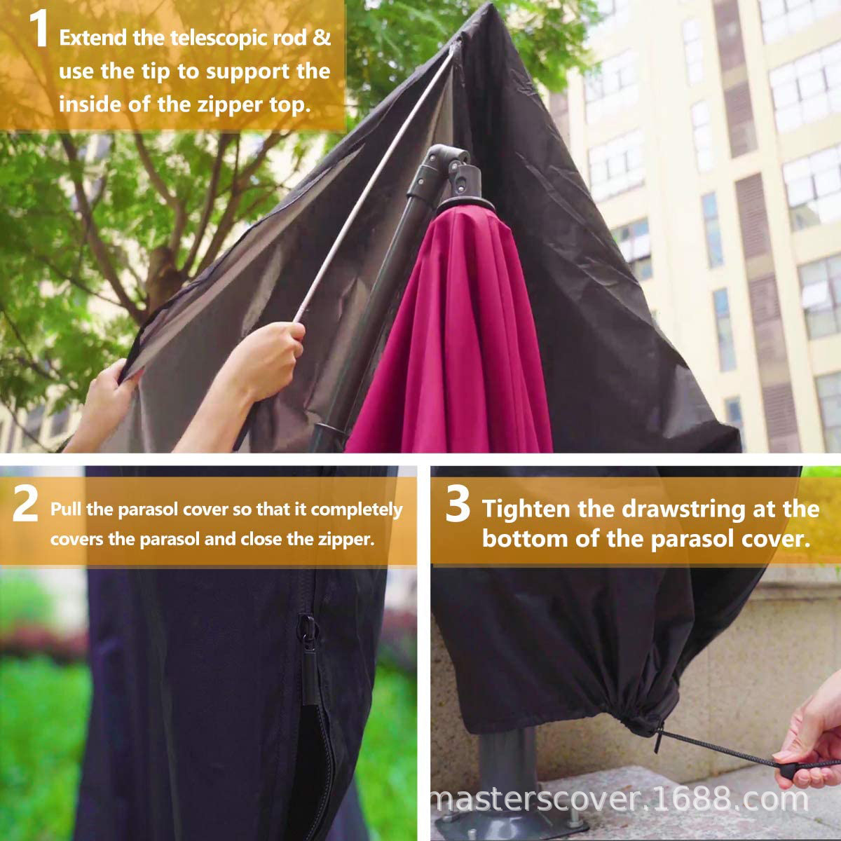 170 Cm Garden Parasol Cover Patio Umbrella Heavy Duty Waterproof Furniture — image 6
