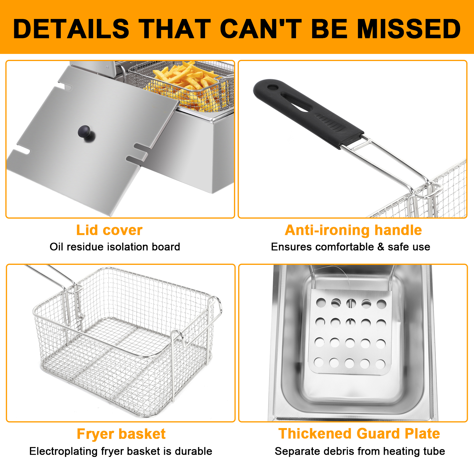 Electric Fryer Silver Stainless Steel Single Cylinder - Image 25