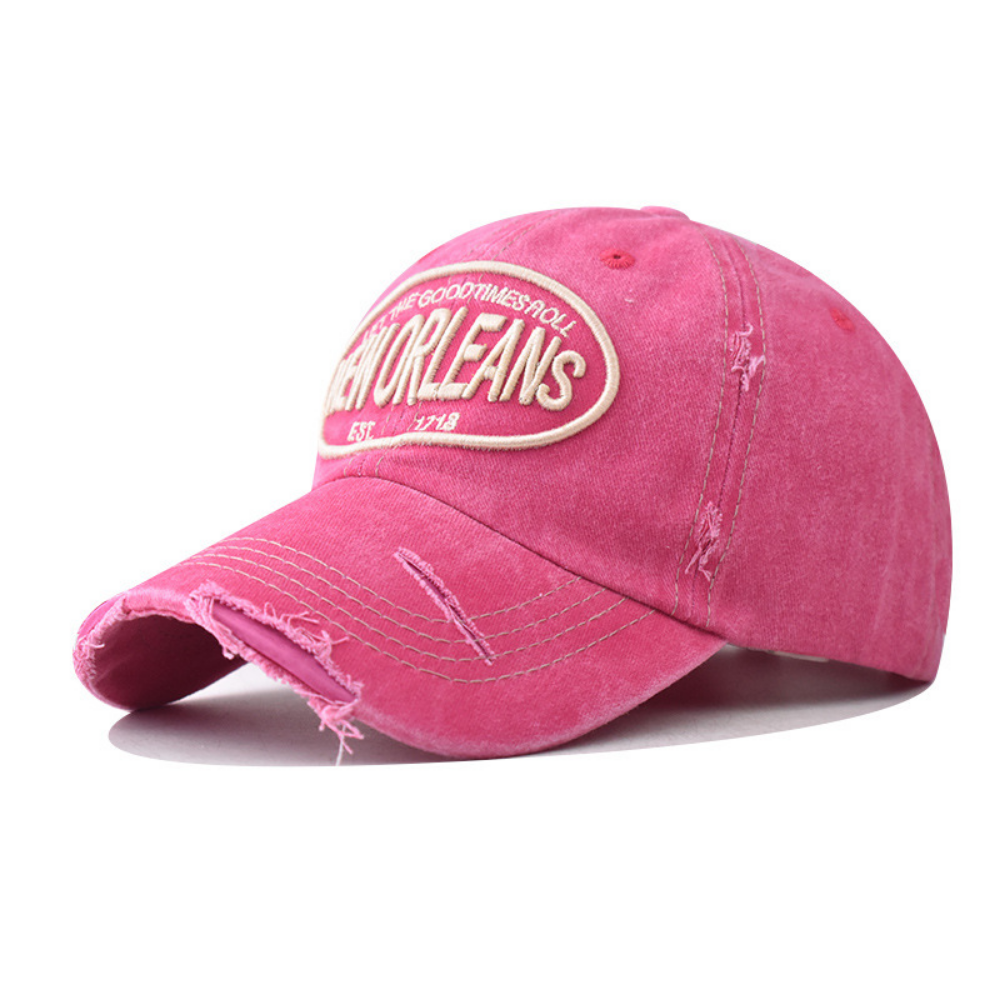 Men's And Women's Stretchy Frayed-edge Embroidered Letter Style Trendy Baseball Cap Suitable For Outdoor Travel, Daily Shopping Outfits.