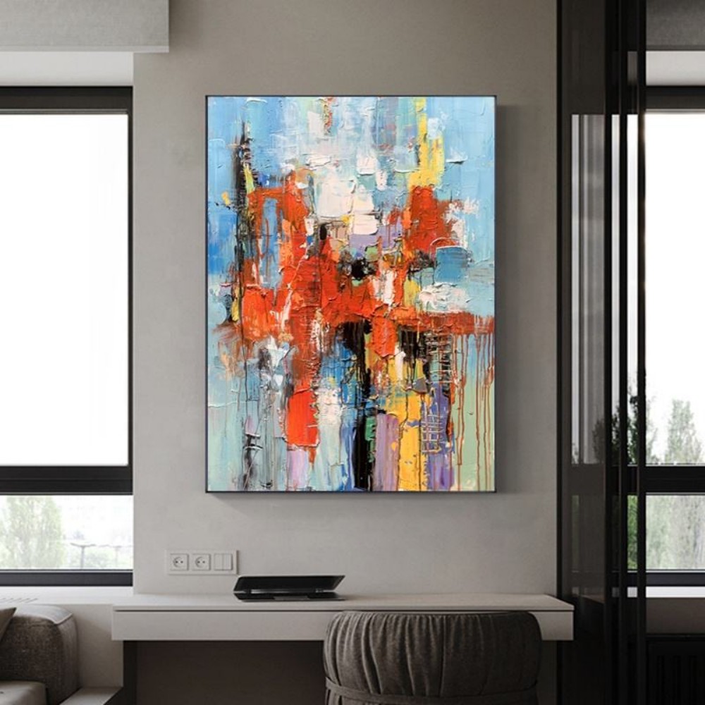 Handmade Oil Painting Canvas Wall Art Decoration Modern Abstract For Home Living Room Decor Entrance Niche Art Installation Rolled Frameless Unstretched Painting 3