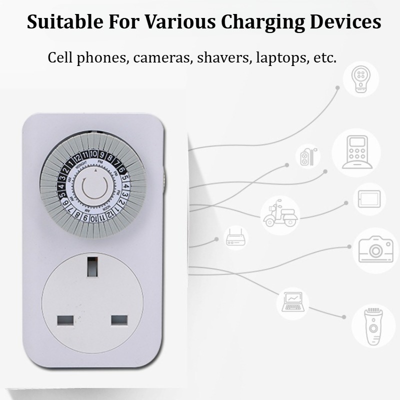 4 Pack 24 Hour 24HR Timer  Mains Plug In Clock UK Socket 3 Pin Plug 13A UK