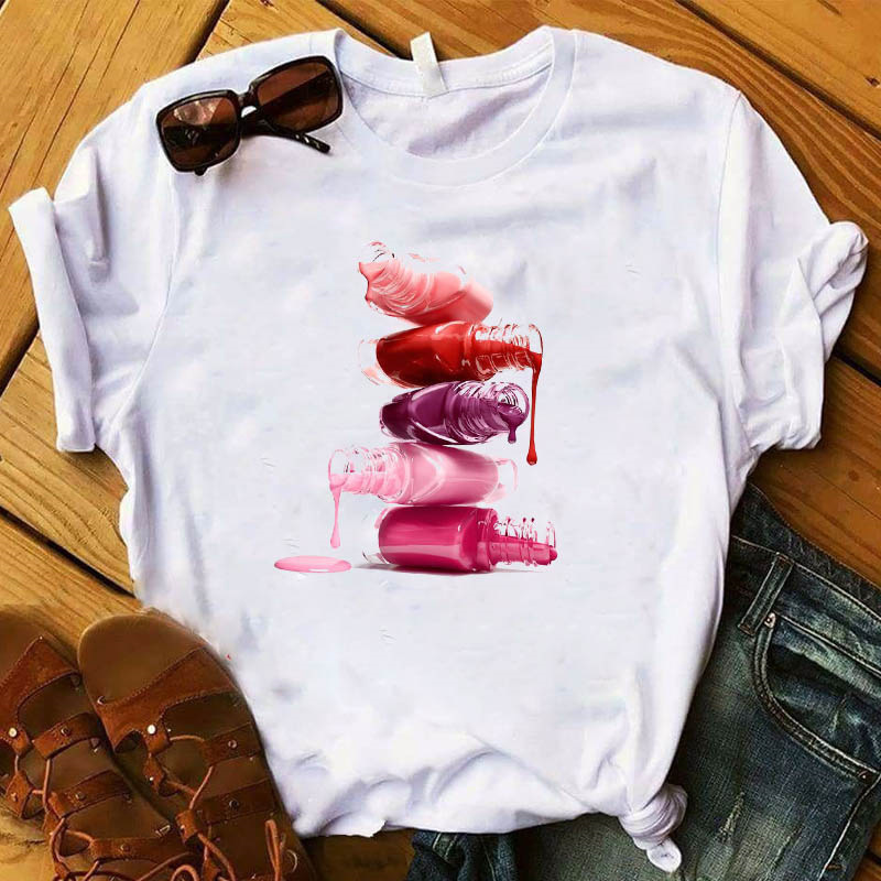 Title 19, Nail Polish Bottle Print Short Sleeve