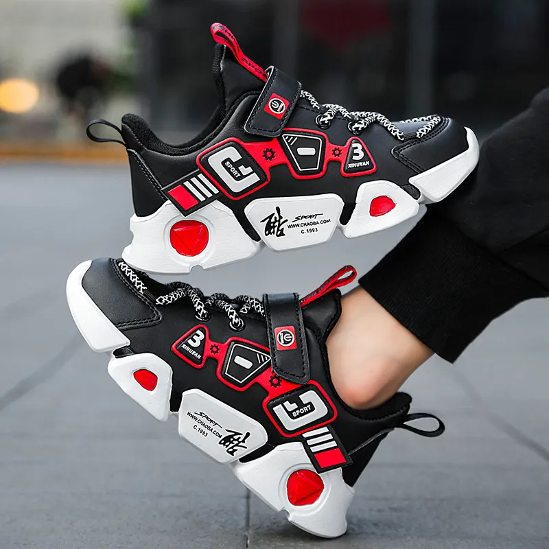 Mesh Fly Woven Velcro Breathable Sneakers - Red