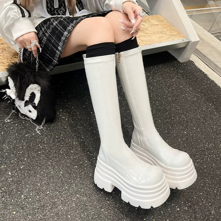 Faux Leather Knee-High Boots, picture 2 of 4