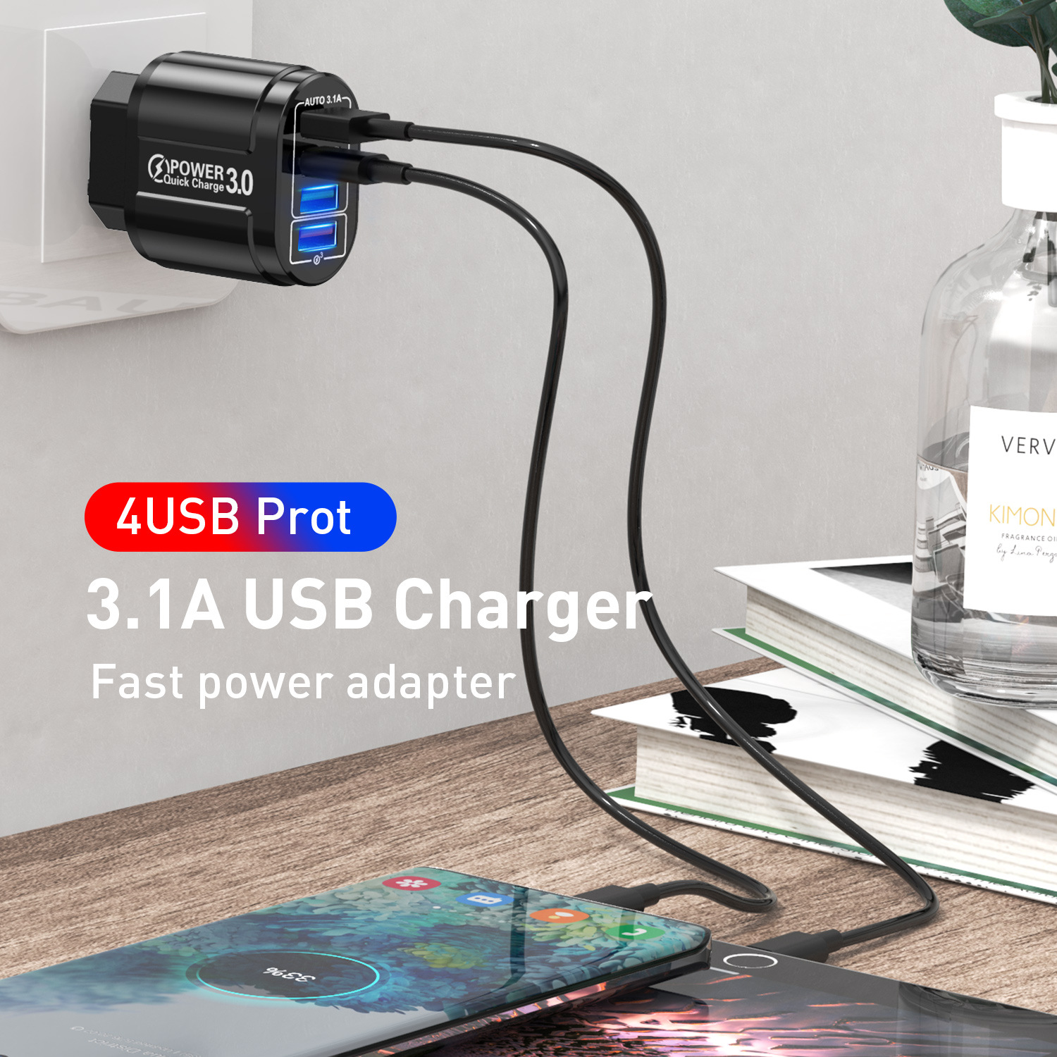 Single-port Fast Charging Smart Phone Plastic Charger Multi-Specification
