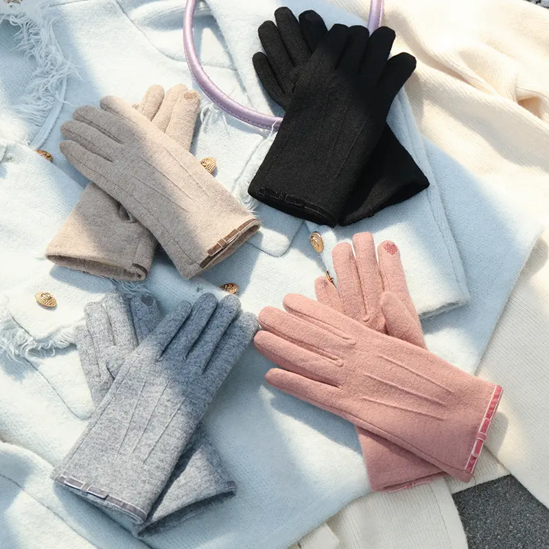 Women's Winter Fleece Lined Padded Warm Keeping Finger Outdoor