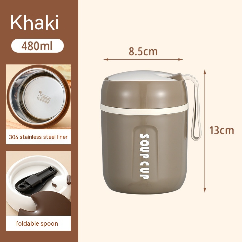 Stainless Steel Sealed Mini Vacuum Cup With Spoon