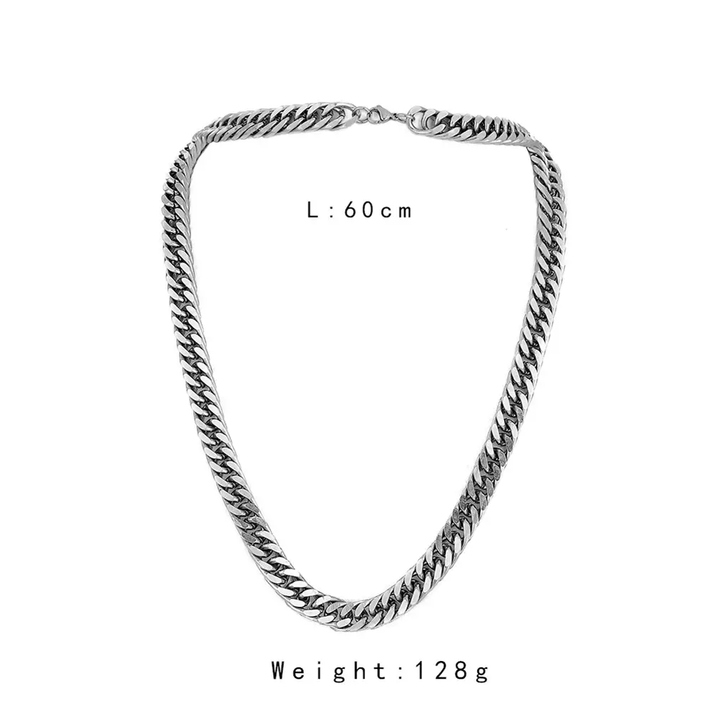 Trendy Men's Vintage Men's Stainless Steel Double Buckle Grinding Chain