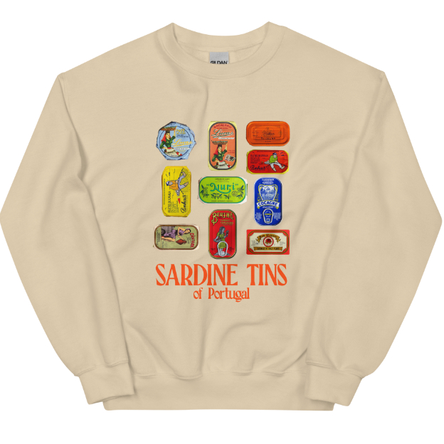 European And American Fashion Canned Fish Printed Crew Neck Sweatshirt