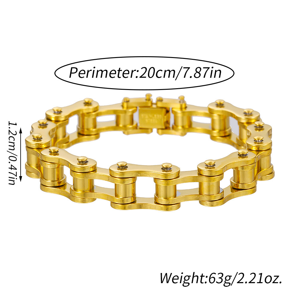 Men's Rolling Bicycle Stainless Steel Motorcycle Chain Bracelet