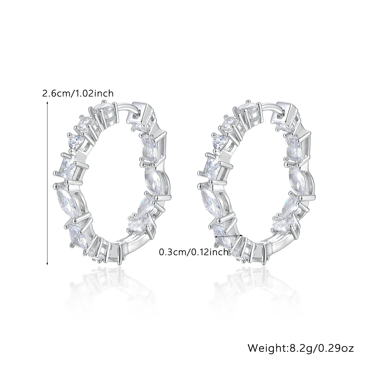 Title 2, Irregular Zircon Earrings Light Luxury High-gra...