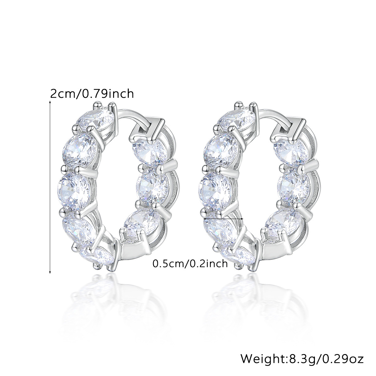 Title 3, Irregular Zircon Earrings Light Luxury High-gra...